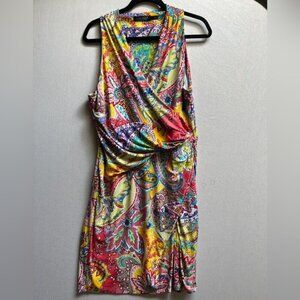 Lauren Ralph Lauren multicolor paisley pattern sleeveless dress Sz 14
